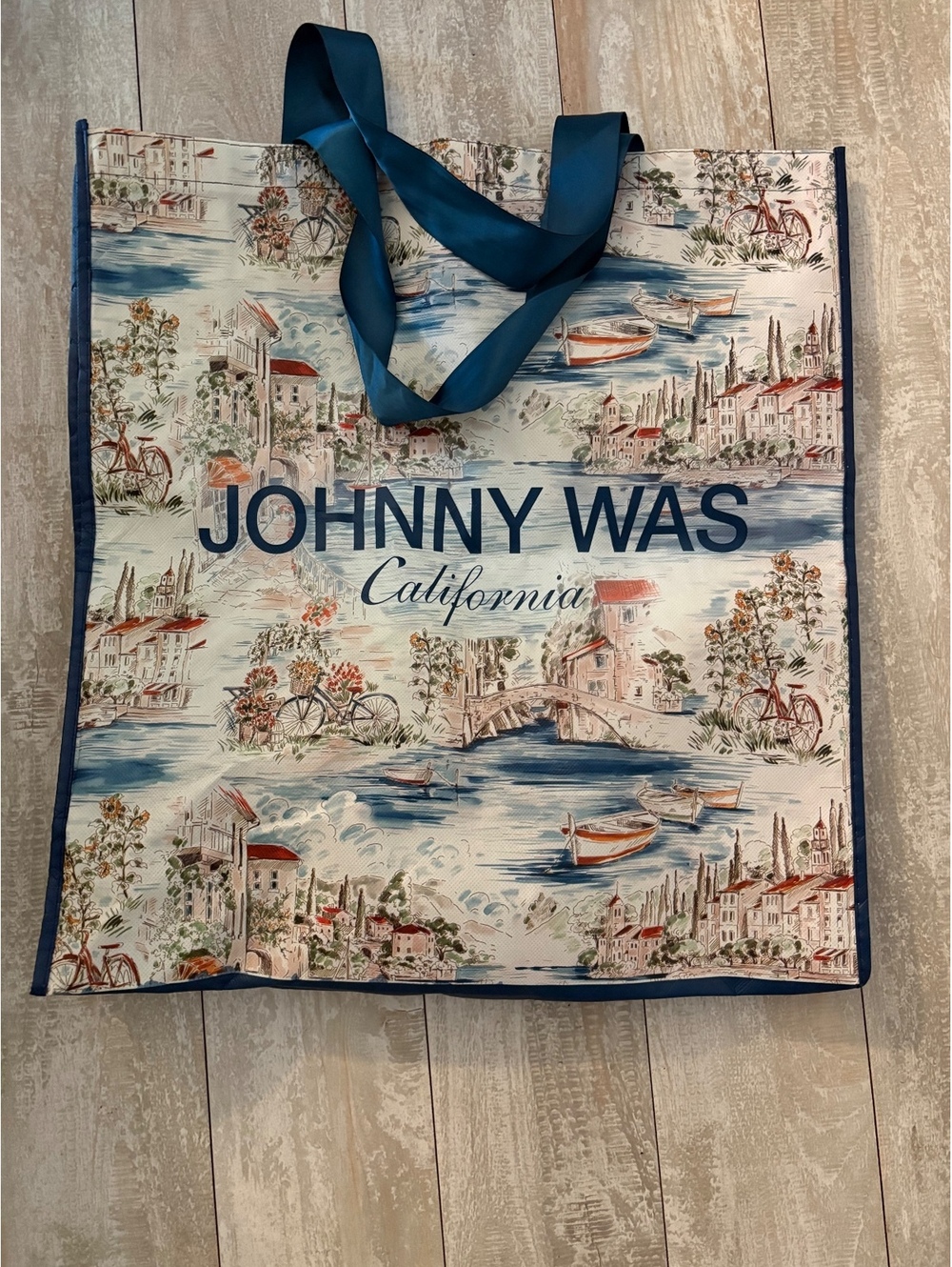 Johnny Was California Scenic Print Large Tote Bag Coastal Beach Reusable